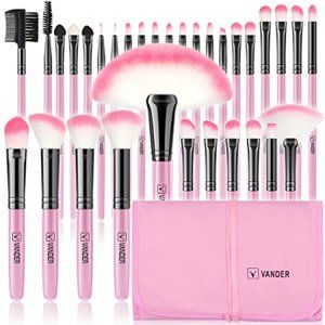 Makeup Brushes, VANDER 32pcs Professional Soft Synthetic Kabuki Cosmetic Eyebrow